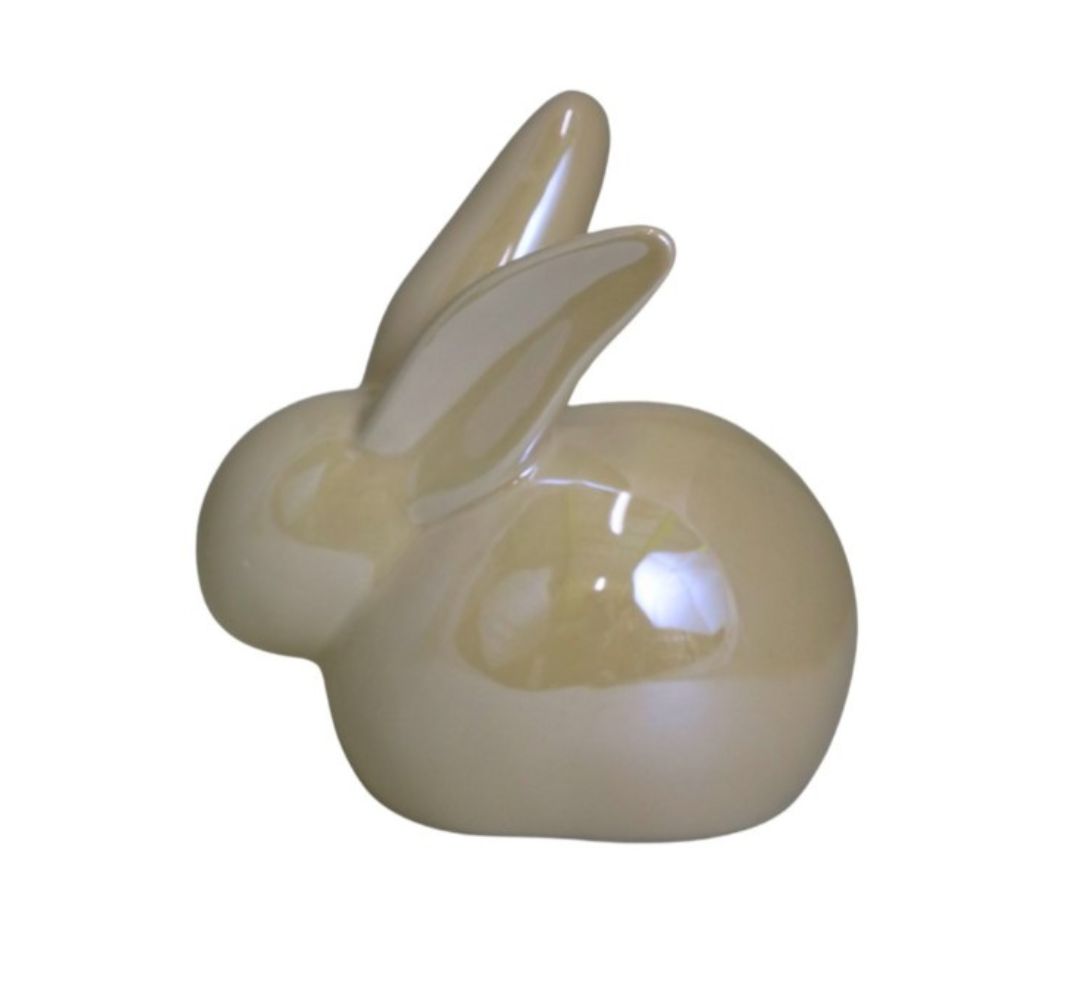 Królik ceramiczny beżowy duży 15 cm - Ewax