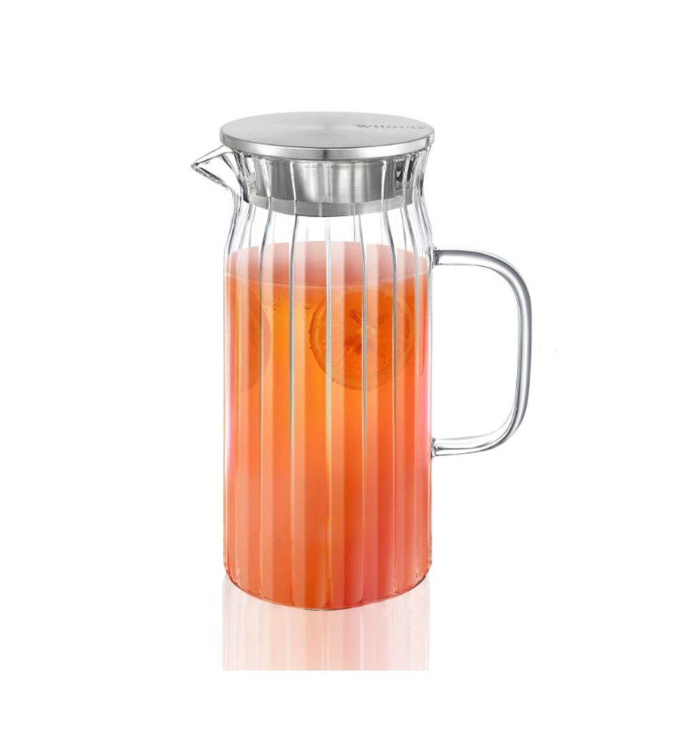 Dzbanek żaroodporny ryflowany z pokrywką 1l - Wilmax