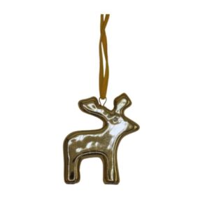 Zawieszka ceramiczna renifer złoty 5x1x6 cm - Ewax