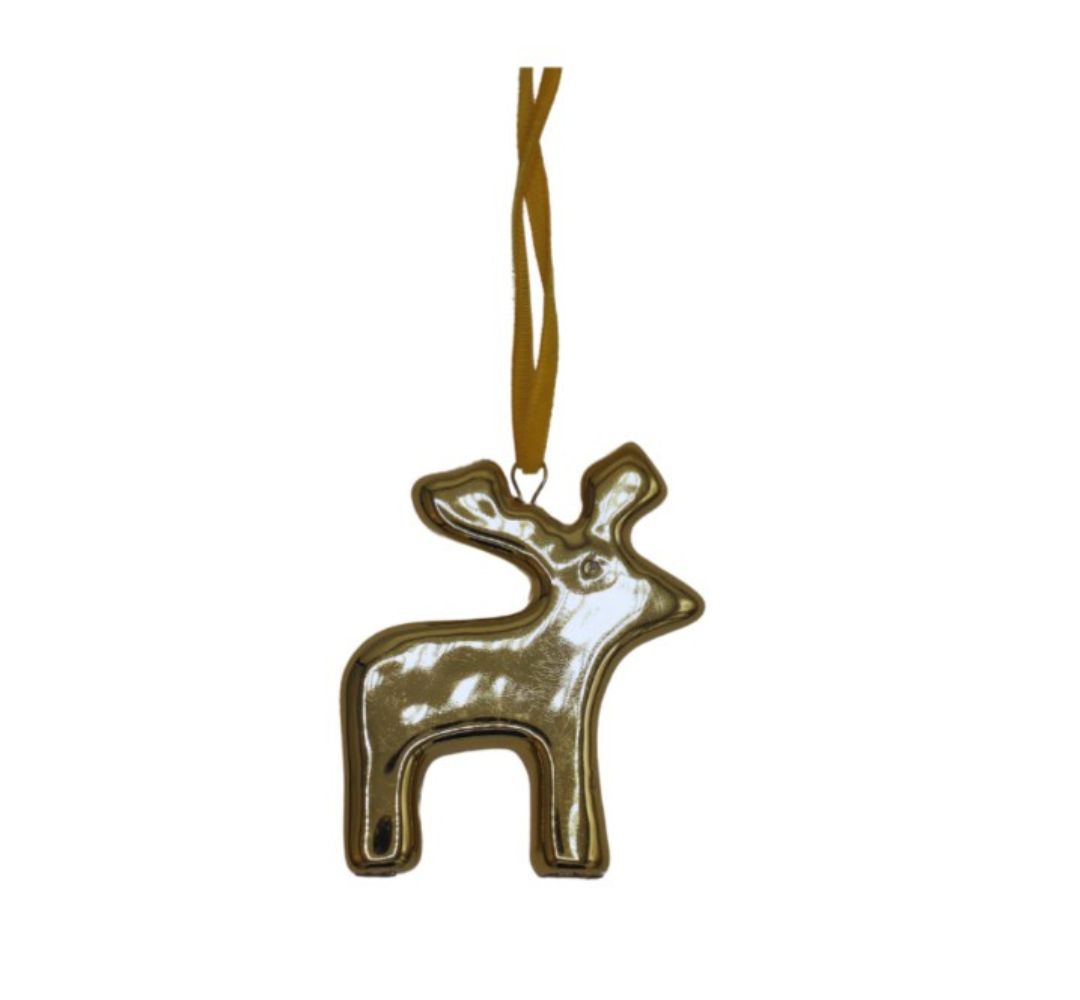 Zawieszka ceramiczna renifer złoty 5x1x6 cm - Ewax