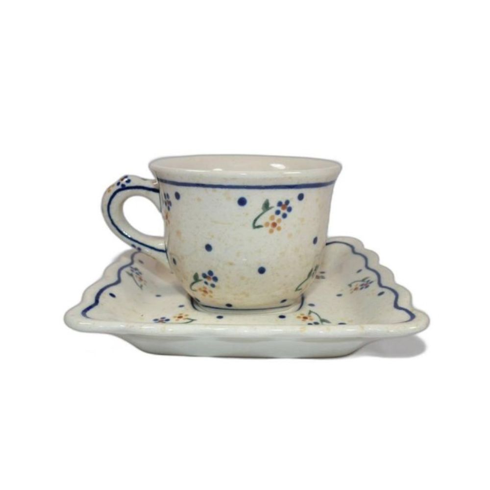 Filiżanka ze spodkiem 150 ml dek.111 - Bolesławiec