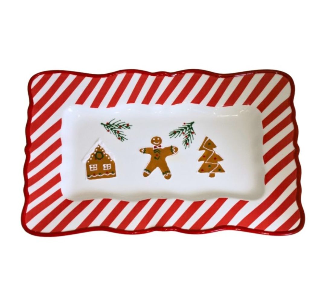 Talerz ceramiczny ręcznie malowany 39x25 - Ewax