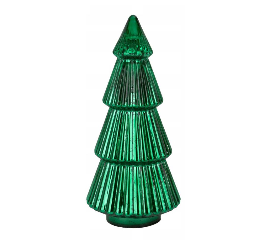 Choinka szklana zielona 17x17x39 cm - Ewax