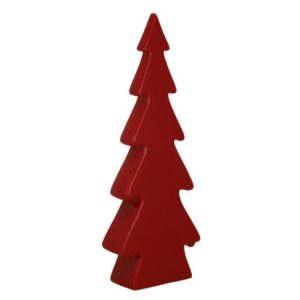 Choinka ceramiczna czerwona duża 14x6x38 cm - Ewax