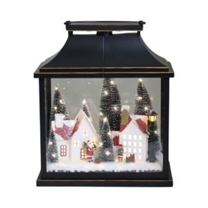 Scenka świąteczna czarna led 30x16x36 cm - Ewax