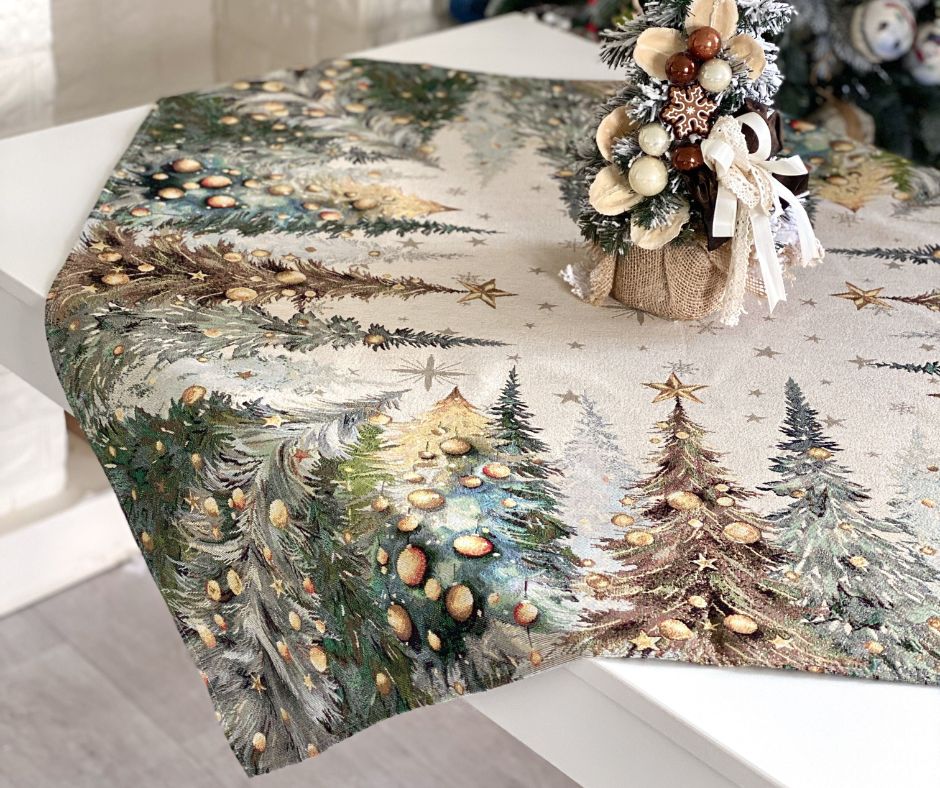 Obrus gobelinowy świąteczny 137x137 cm - Marco Polo - obrazek 2
