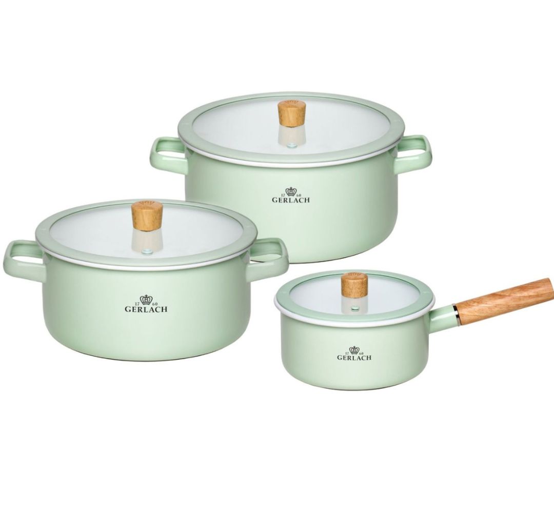 Komplet garnków 6 elementów Gerlach - Natur Enamel