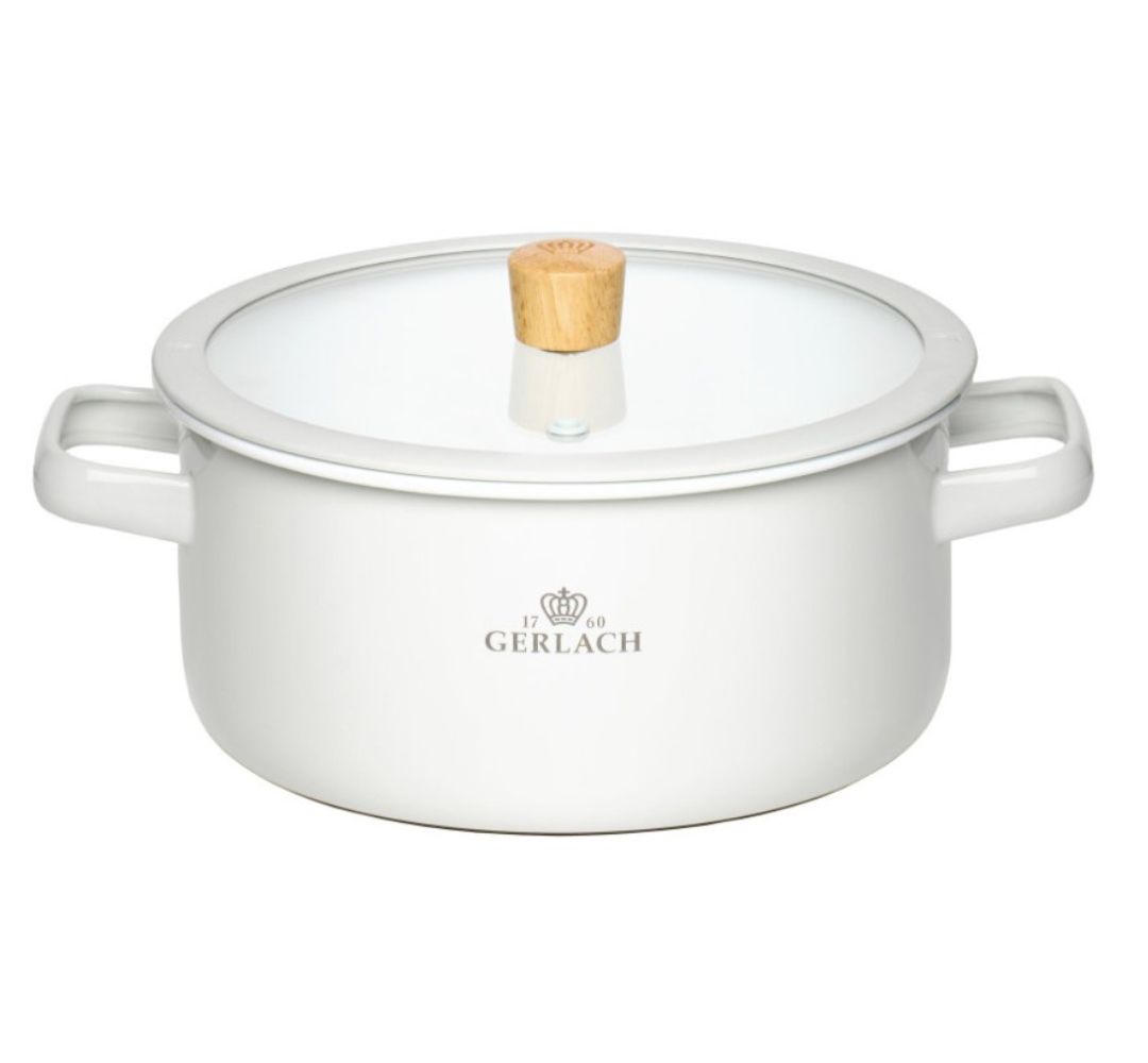 Komplet garnków 6 elementów Gerlach – Natur Enamel Biały - obrazek 2