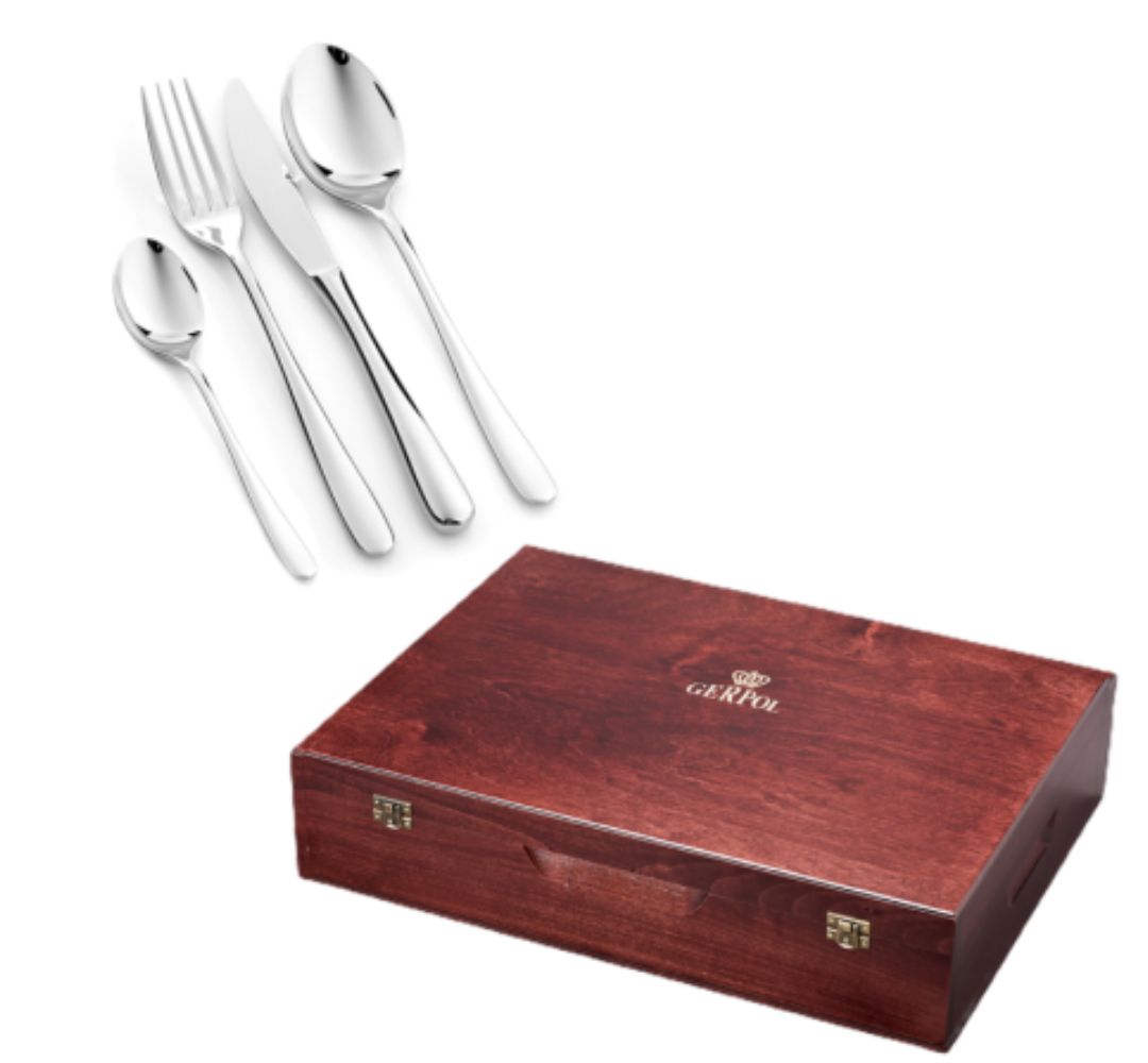 Komplet sztućców na 12 osób (68 el.) w skrzyni Gerpol - Venus