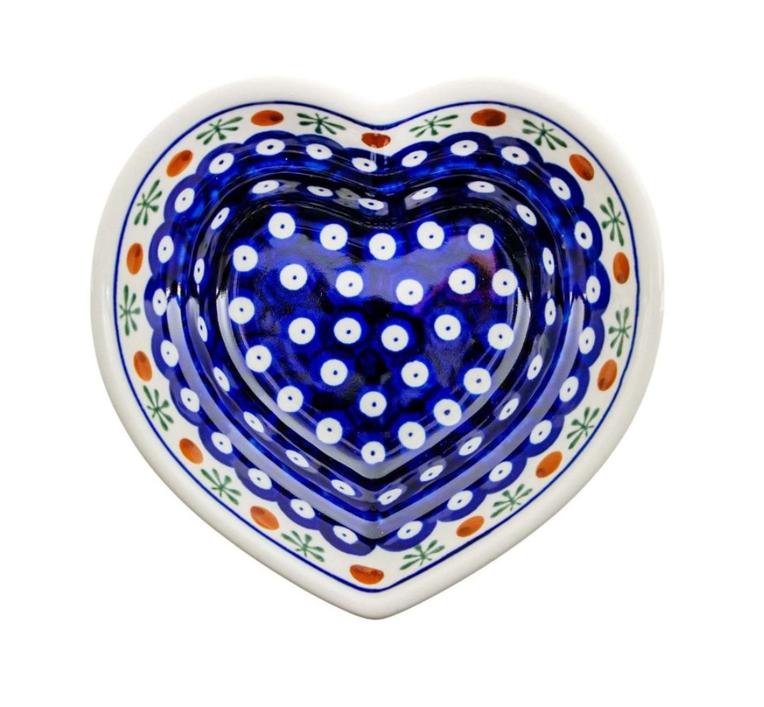 Salaterka w kształcie serca 400 ml dek. 41 - Bolesławiec