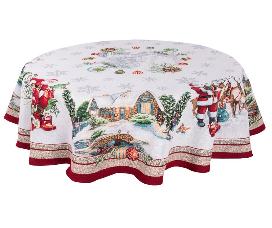 Obrus okrągły gobelinowy świąteczny średnica 160 cm - Marco Polo