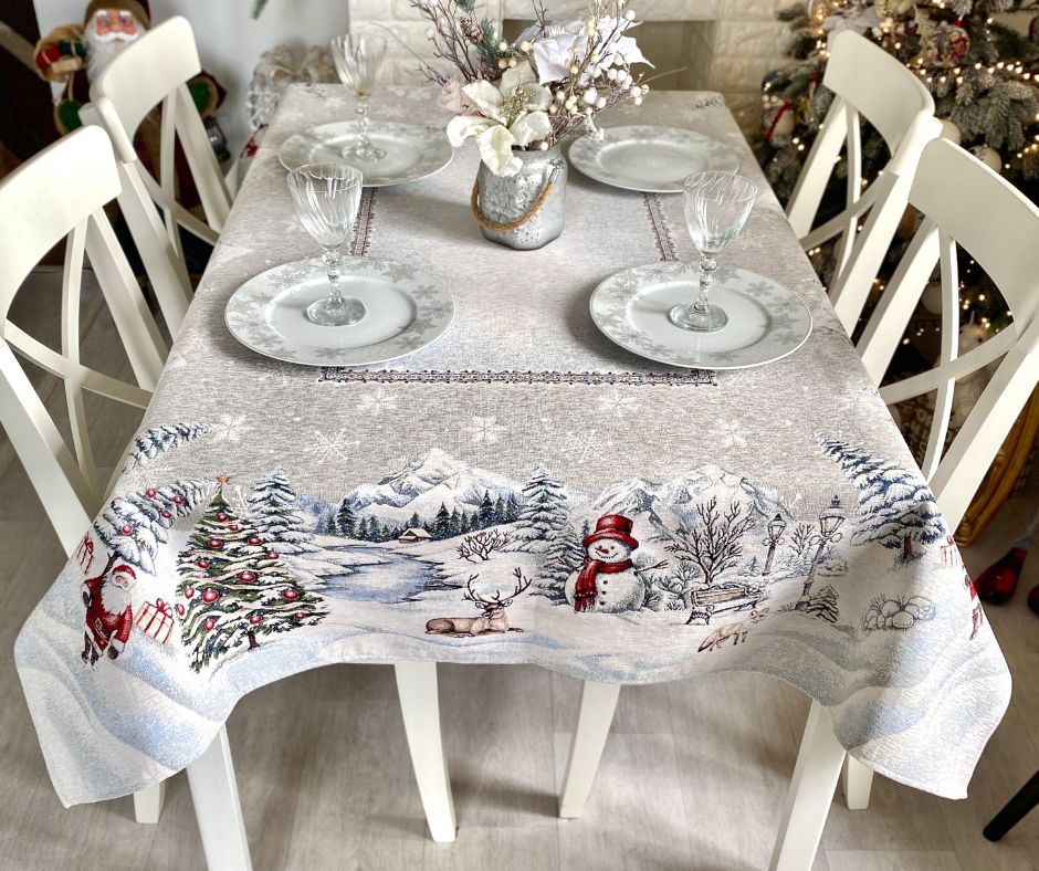 Obrus gobelinowy świąteczny 137x240 cm - Marco Polo - obrazek 3