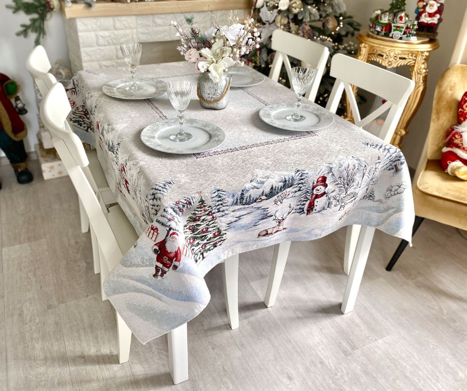 Obrus gobelinowy świąteczny 137x240 cm - Marco Polo - obrazek 2