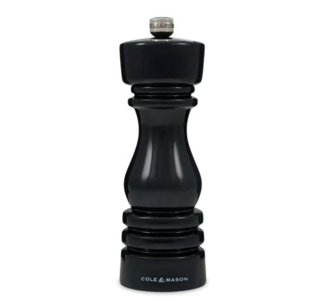Młynek do pieprzu czarny połysk 18 cm London - Cole&Mason