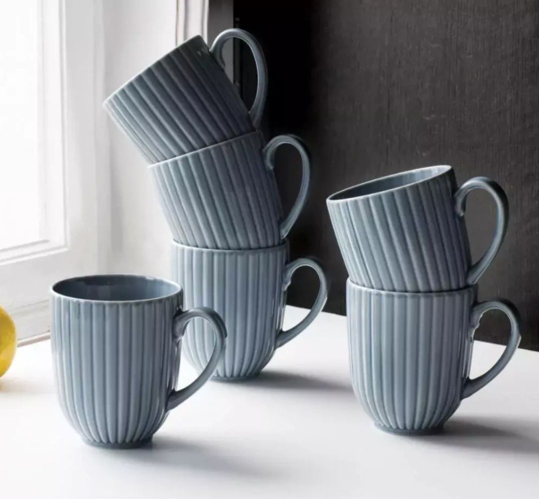 Komplet 6 kubków 350 ml Lubiana - Daisy Szaroniebieski - obrazek 2