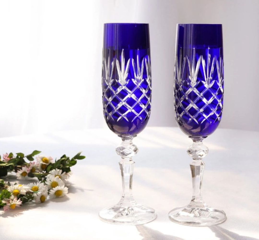 Komplet 6 kieliszków do szampana kobalt 180 ml Julia - Ananas