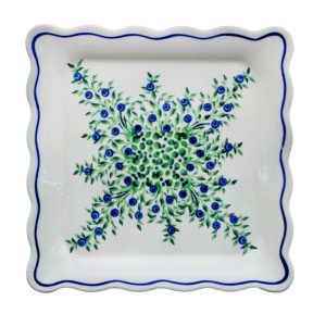 Talerz duży herbatnik 23,8 cm dek.1208 - Bolesławiec