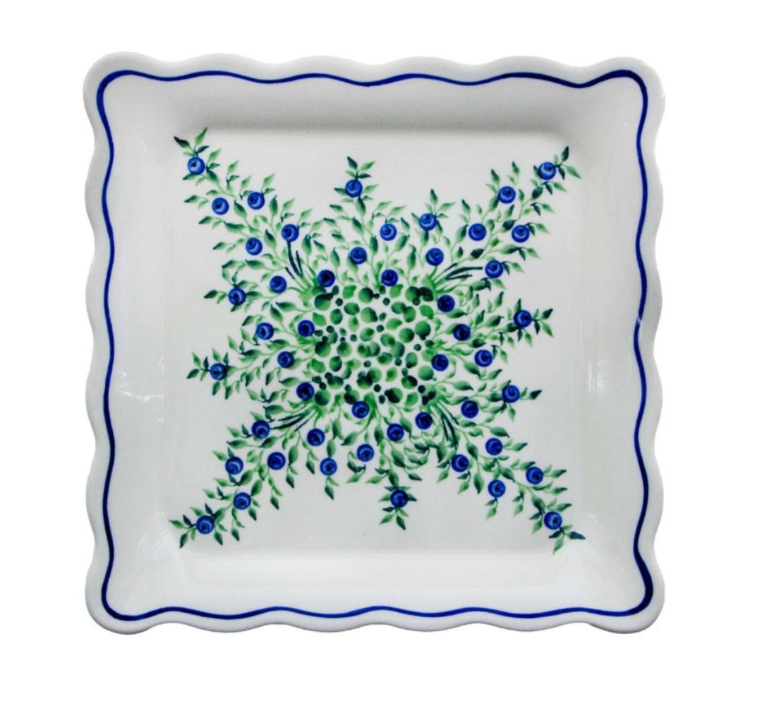 Talerz duży herbatnik 23,8 cm dek.1208 - Bolesławiec