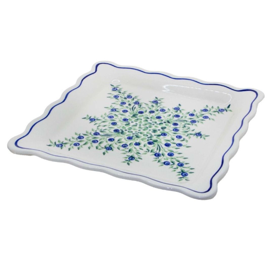 Talerz duży herbatnik 23,8 cm dek.1208 - Bolesławiec - obrazek 2