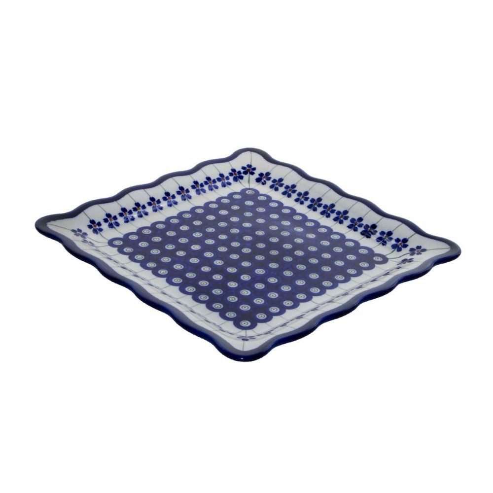 Talerz herbatnik duży 23,8 cm dek.166a - Bolesławiec - obrazek 2