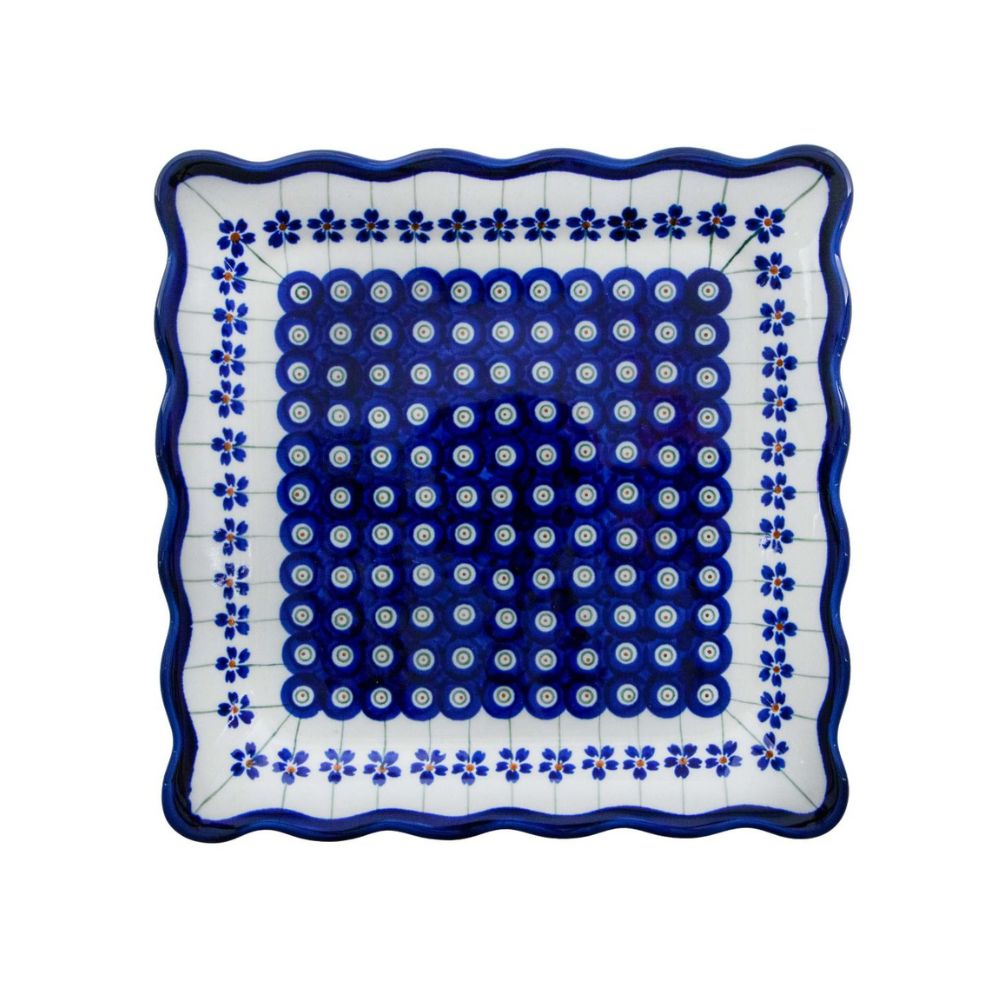 Talerz herbatnik duży 23,8 cm dek.166a - Bolesławiec