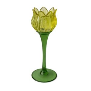 Kielich szklany zielono-żółty duży 22 cm - Ewax