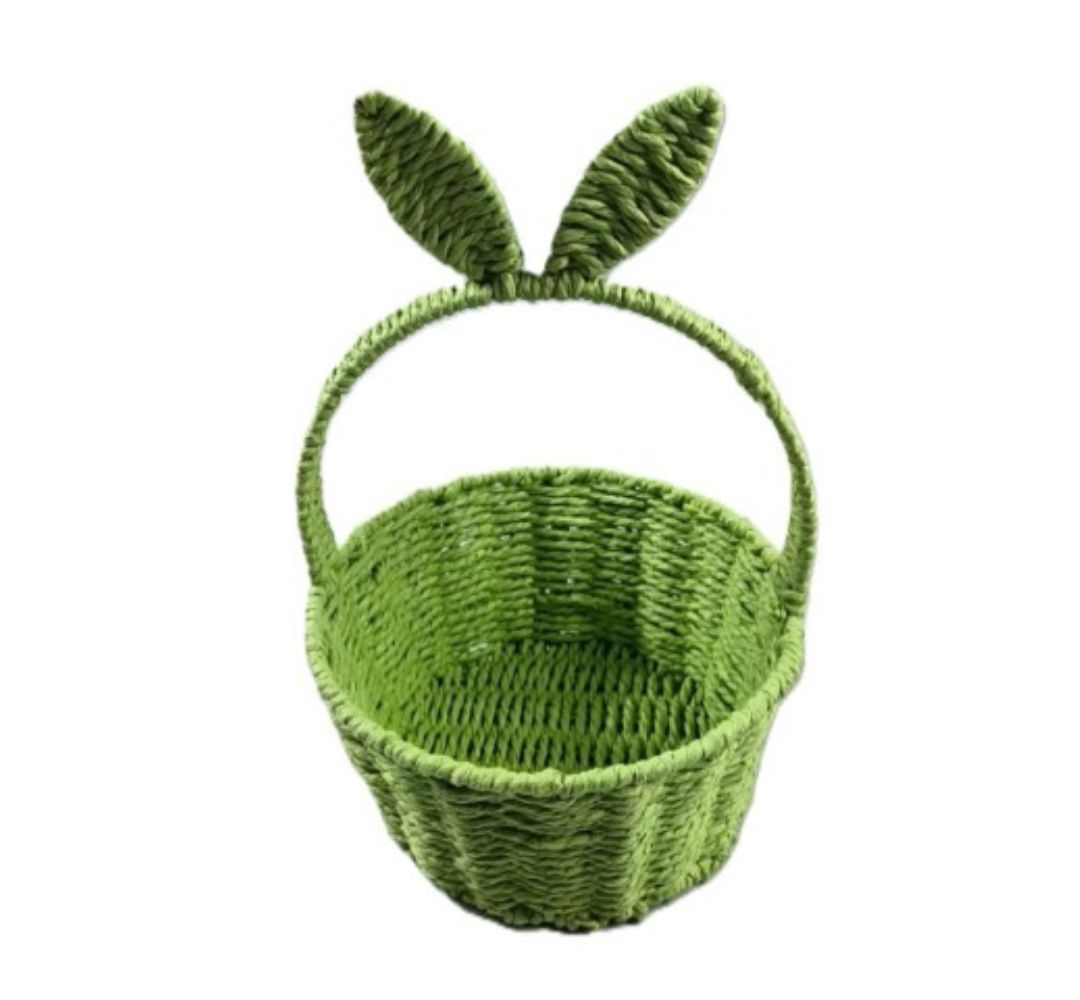 Koszyk wielkanocny okrągły z uszami zielony - Ewax
