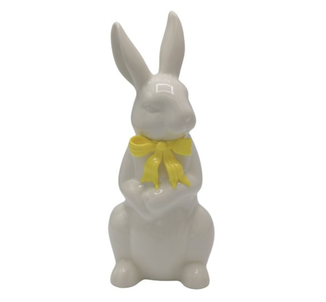 Króliczek duży stojący zieloną kokarda - Ewax