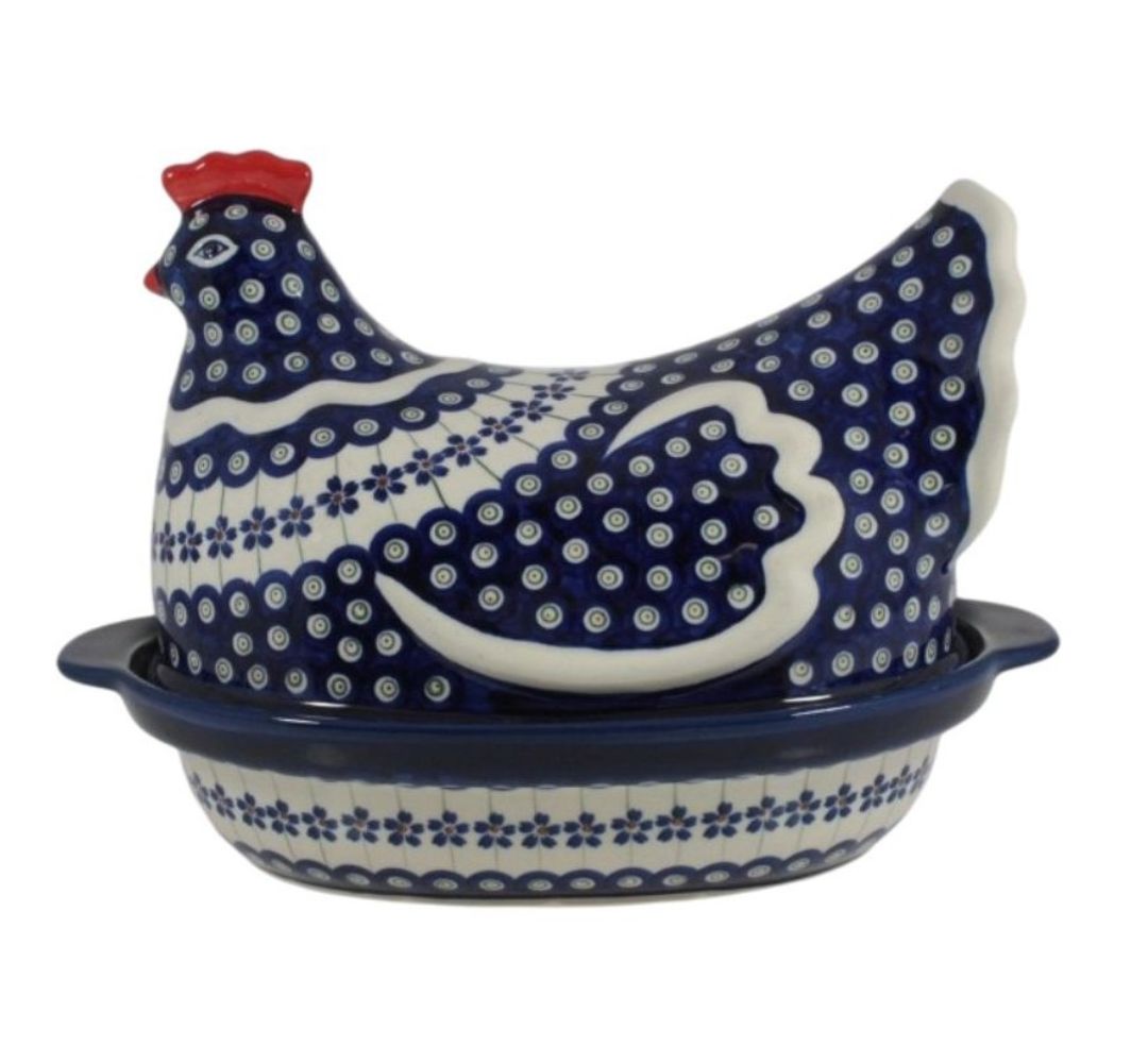 Figurka kokoszka 23 cm d.166a - Bolesławiec