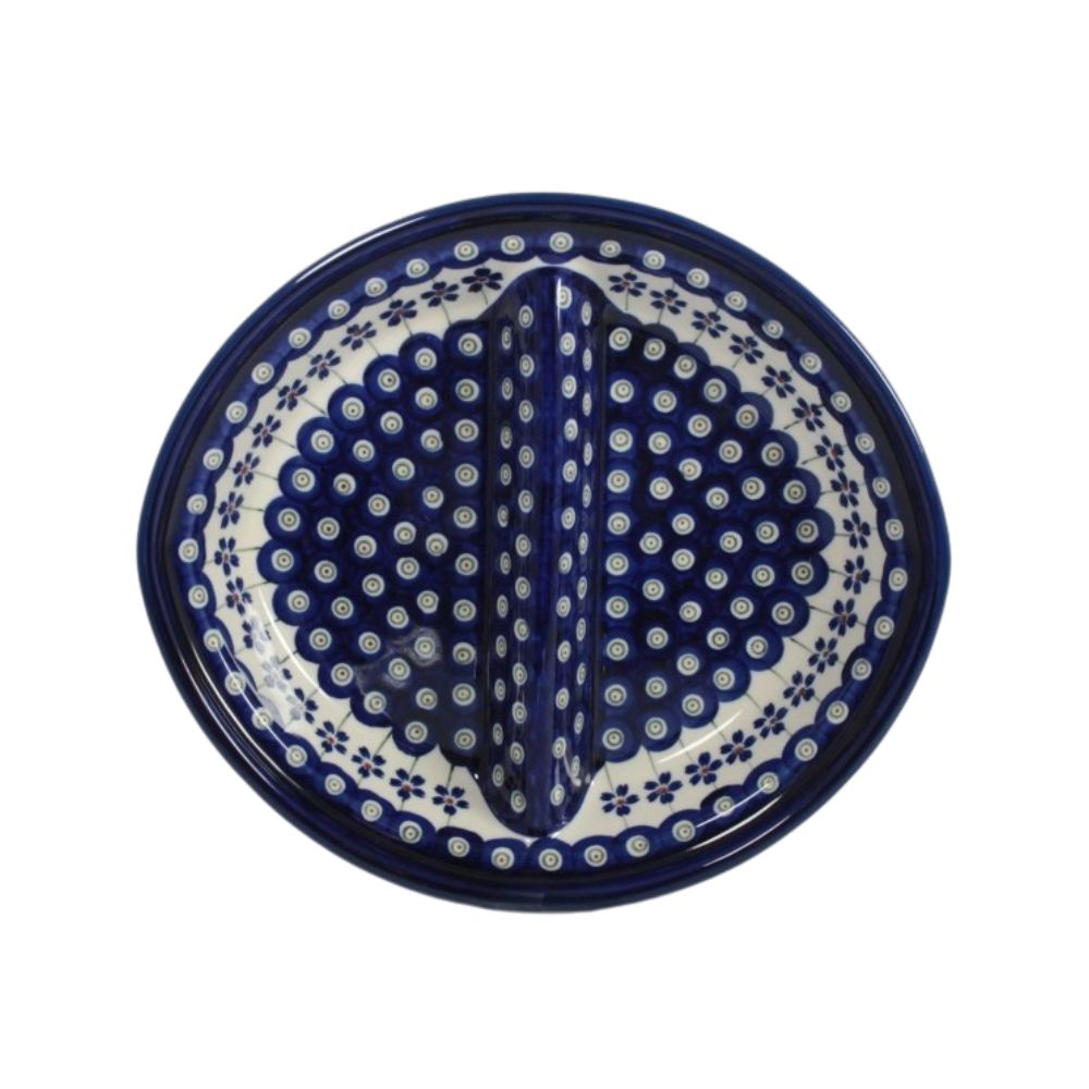 Półmisek dzielony 22,9 cm dek. 166a - Bolesławiec