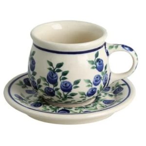 Filiżanka ze spodkiem espresso 70 ml dek. 1208 - Bolesławiec