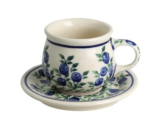 Filiżanka ze spodkiem espresso 70 ml dek. 1208 - Bolesławiec