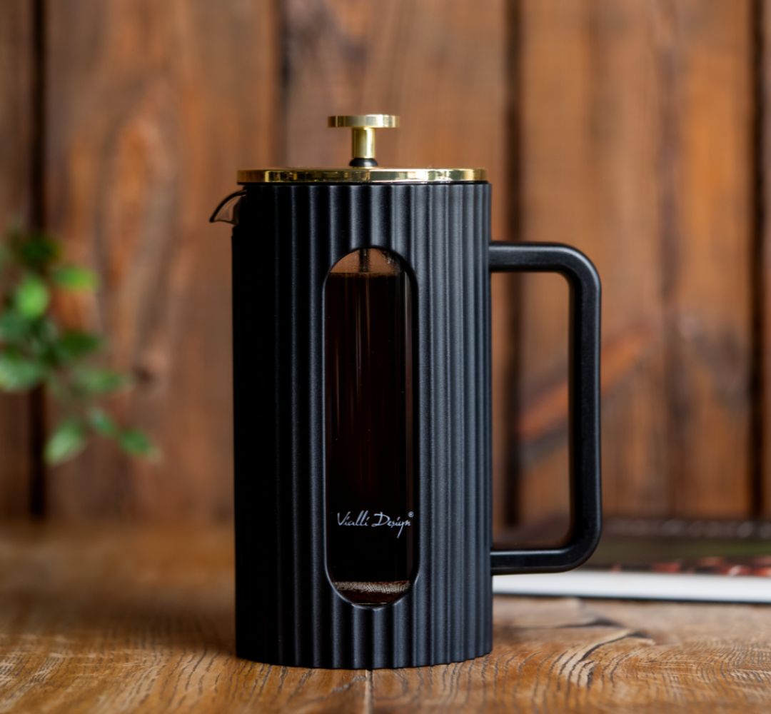 Zaparzacz do kawy i herbaty 1l czarno/złoty Vialli Design - Livio