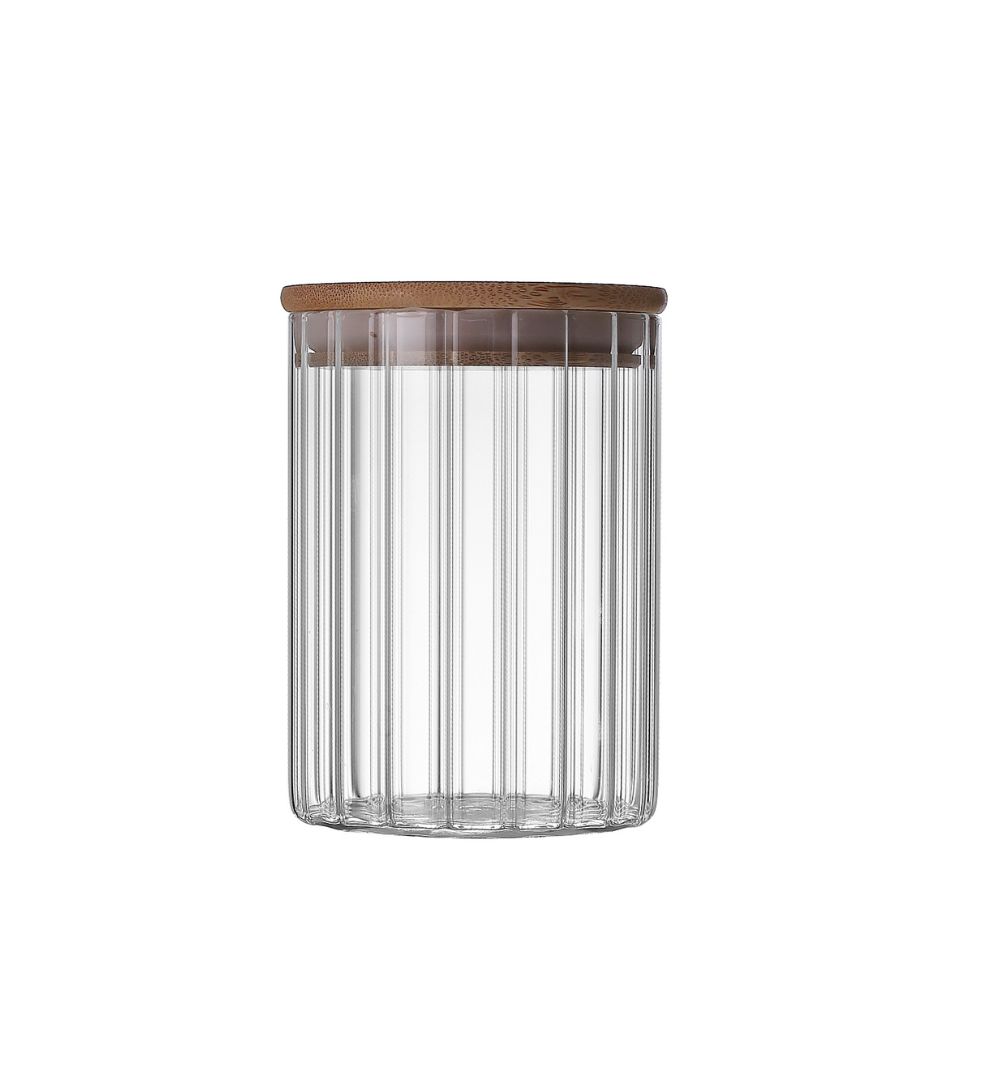 Szklany karbowany pojemnik żaroodporny 12 cm - MPL