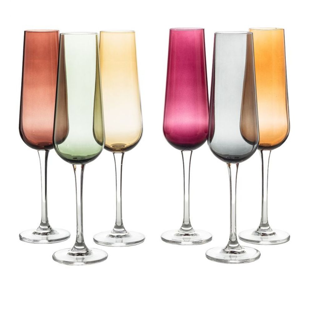 Komplet 6 kieliszków do szampana 220 ml Bohemia - Ardea Smokey