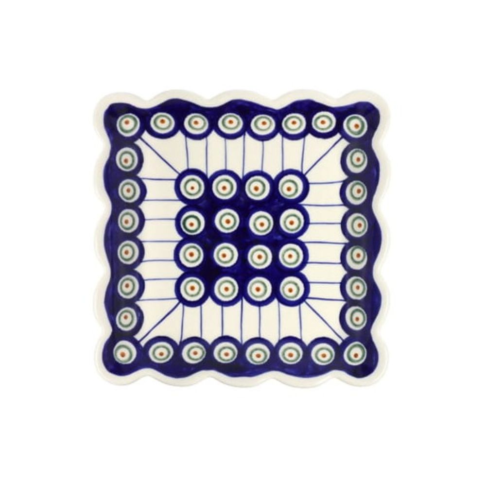 Talerz deserowy herbatnik 16 cm dek. 8 - Bolesławiec