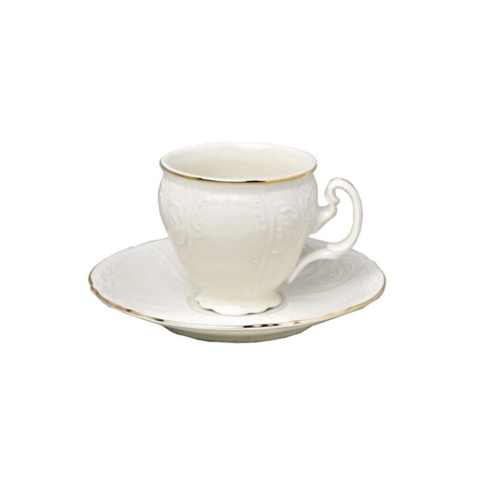 Filiżanka ze spodkiem 90 ml Bohemia - Bernadotte Ivory Gold