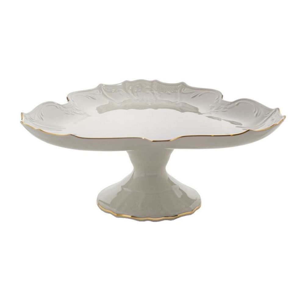 Patera trójkątna na nodze 35 cm Bohemia - Bernadotte Ivory Gold