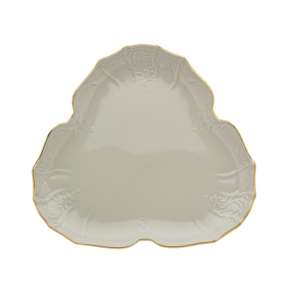 Patera trójkątna 27 cm Bohemia - Bernadotte Ivory Gold