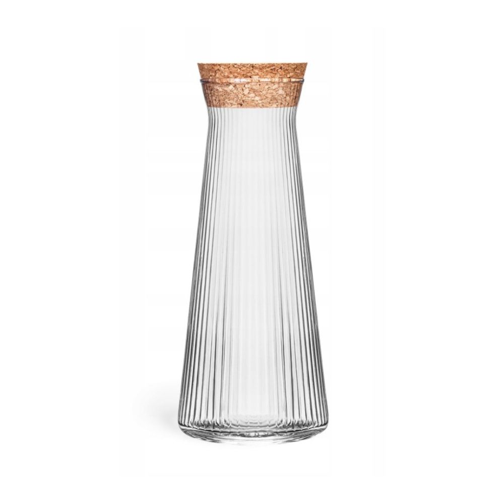 Karafka ryflowana z korkiem 1l Trend Glass - Lyra