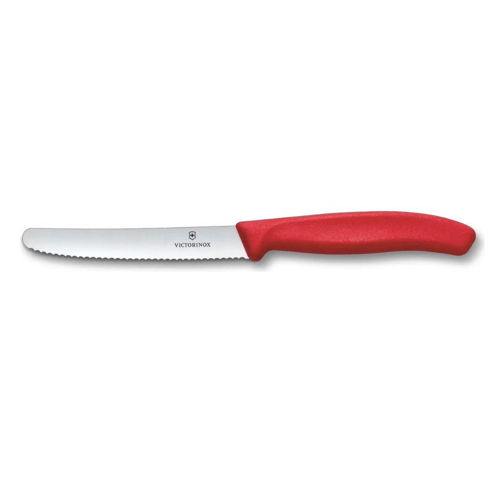 Nóż czerwony 11cm ząbkowany Victorinox - Swiss Classic