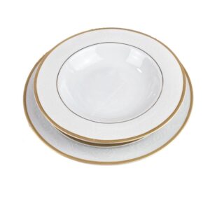 Komplet talerzy na 6 osób (18 el.) Bogucice - Hanna Gold 1249