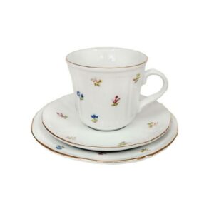 Komplet 6 filiżanek 260 ml ze spodkami i talerzykami Bogucice - Gino Fortuna 1275