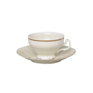 Filiżanka ze spodkiem niska 360 ml Bohemia - Bernadotte Ivory Gold