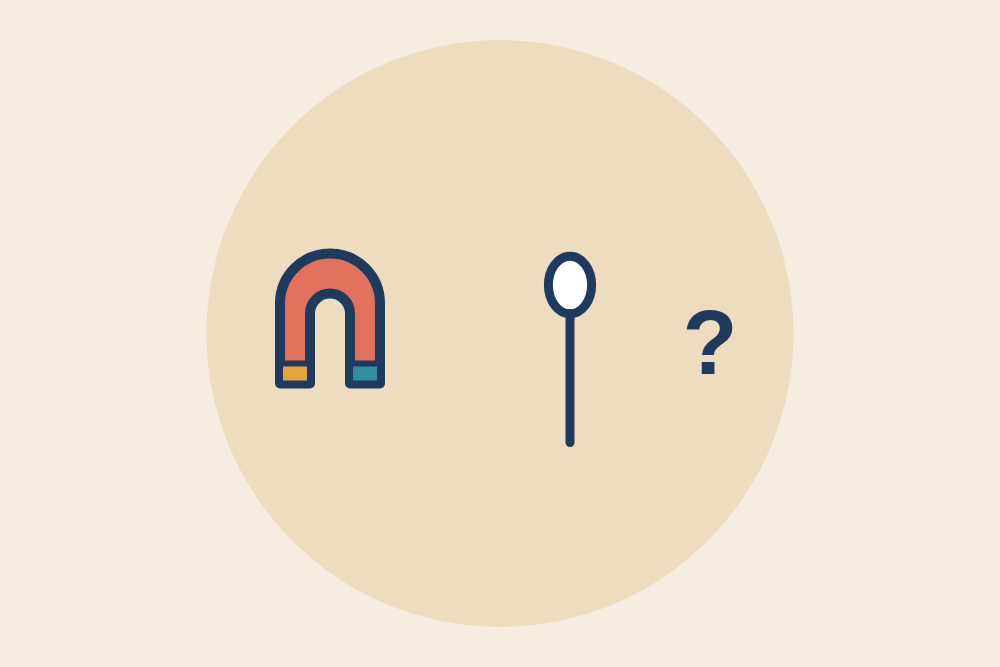 Ilustracja: test magnesem na sztućcach