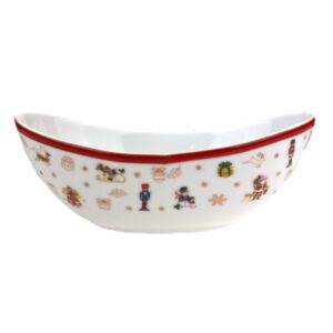 Patera owalna 17cm Bogucice - Cicha Noc 0986 czerwona