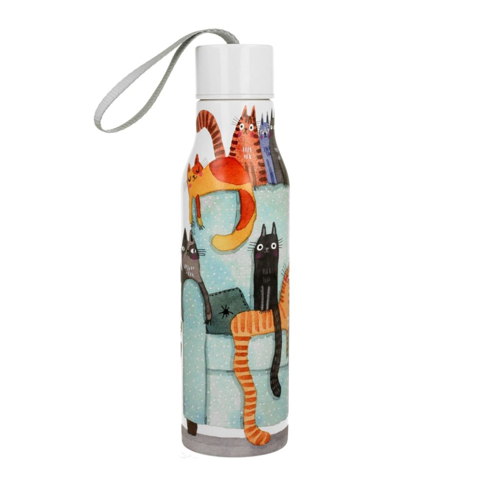 Butelka termiczna 500 ml Duo - Koty na fotelu - obrazek 2