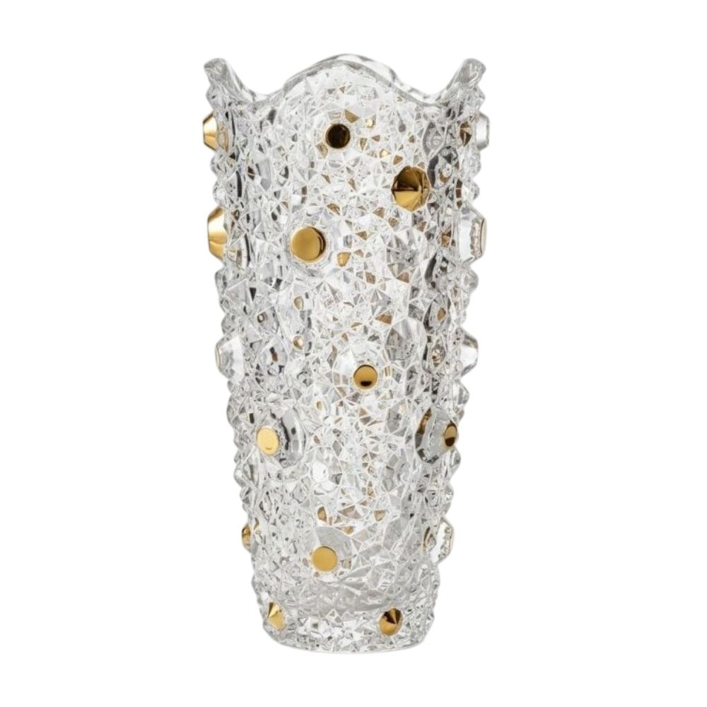 Wazon kryształowy 30 cm Bohemia - Prestige Cliff Gold