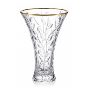 Wazon kryształowy 30 cm Bohemia - Laurus Gold Rim