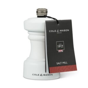 Młynek drewniany do soli 10,4 cm biały mat Cole&Mason - Hoxton
